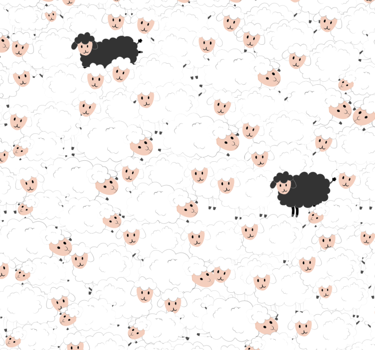 아이들을위한 동물 벽지 무늬 양 - TenStickers