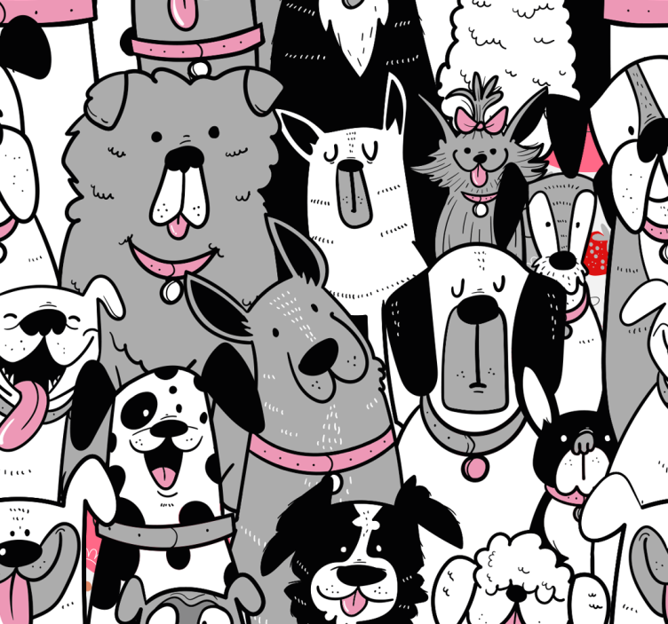 개 윤곽 어린이 배경 - TenStickers