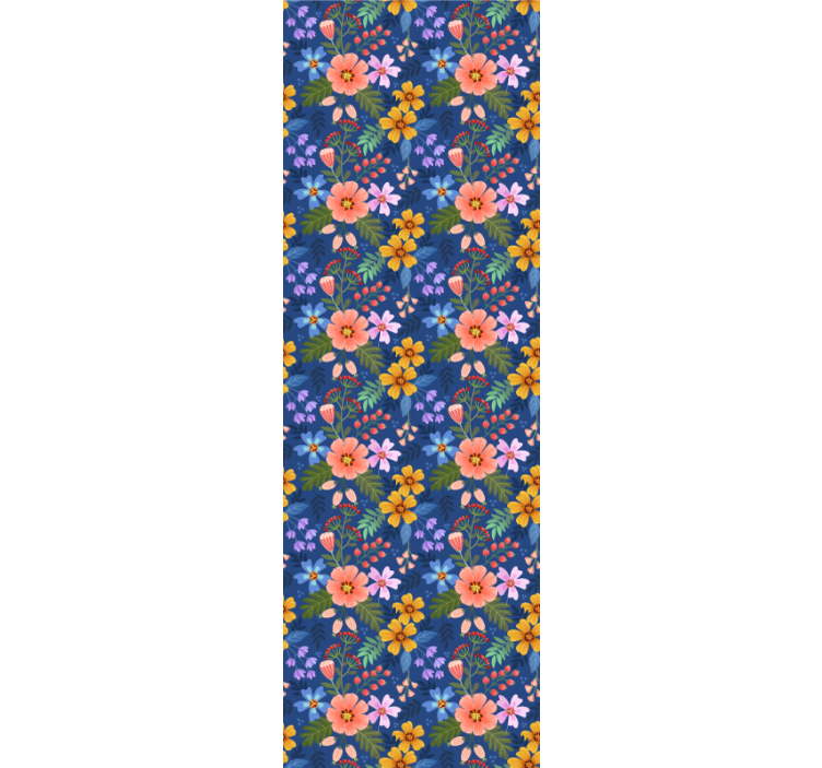 꽃이 있는 벽지 꽃다발 패턴 - TenStickers