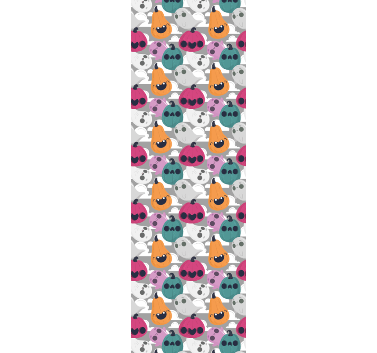 할로윈 벽지 장난스러운 호박 패턴 - TenStickers