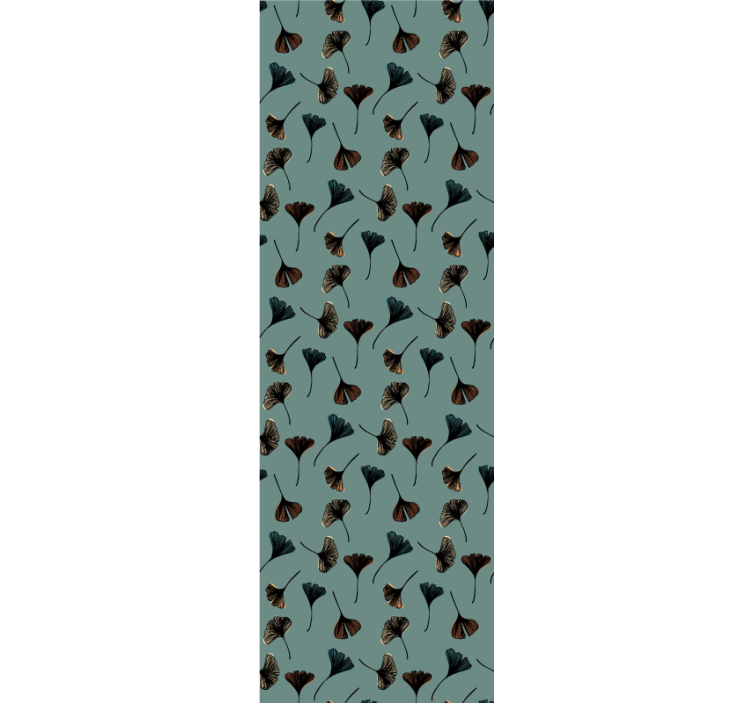 녹색 은행잎 꽃 벽지 - TenStickers