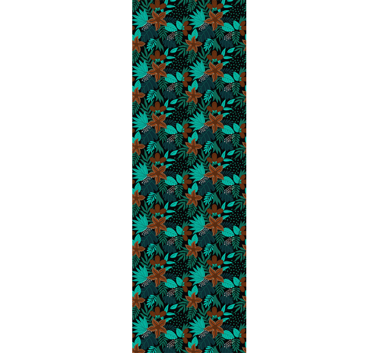 벽지 텍스처 자연 열대 잎 모티브 - TenStickers