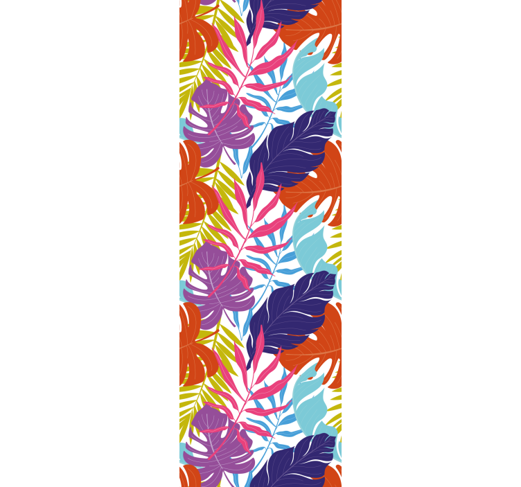 나뭇잎이 있는 벽지 열대 잎 디자인 - TenStickers