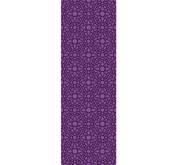 꽃 장식이 있는 벽지 꽃 기하학 패턴 - TenStickers