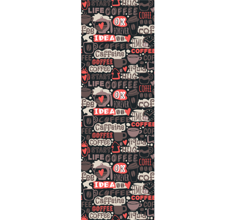 문자가 새겨진 벽지 카페인 모티브 - TenStickers