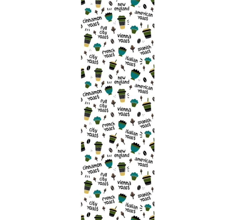 주방 벽지 커피 로스트 패턴 - TenStickers