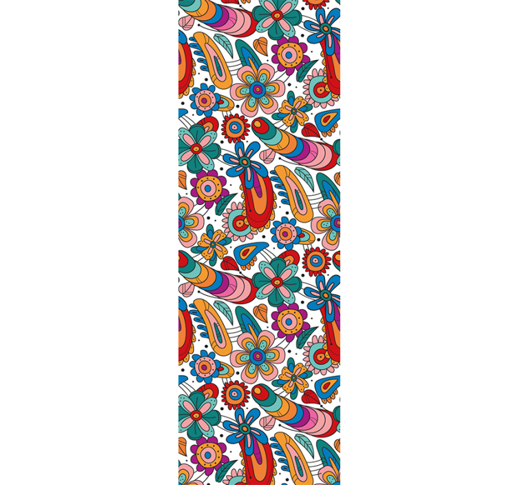 꽃이 있는 벽지 꽃무늬 기발한 패턴 - TenStickers