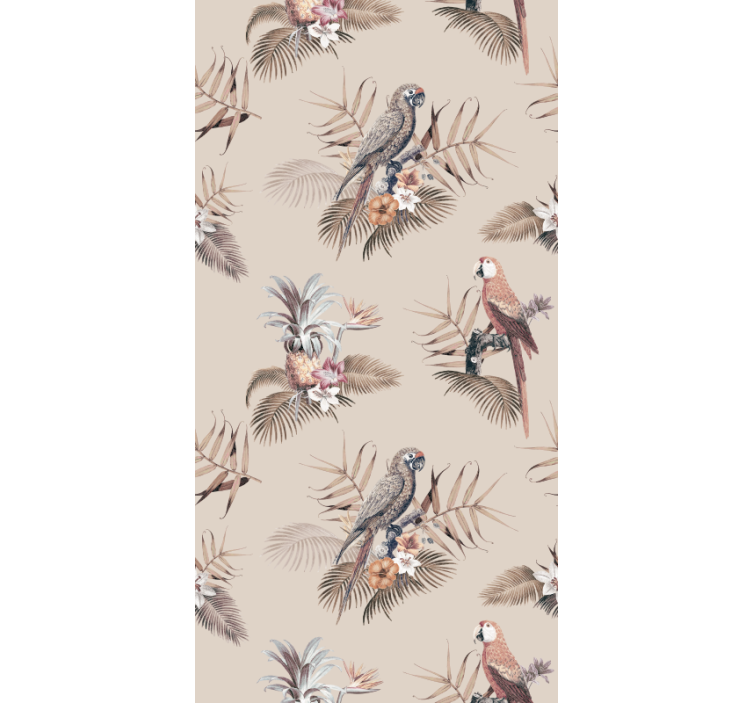 앵무새 벽지 열대 앵무새의 우아함 - TenStickers