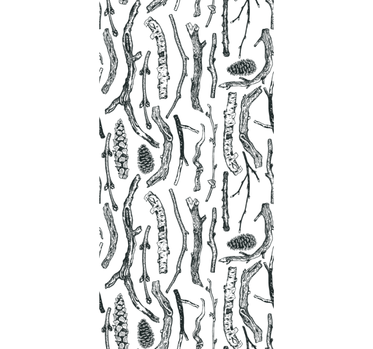 동물 벽지 삼림 스케치 - TenStickers