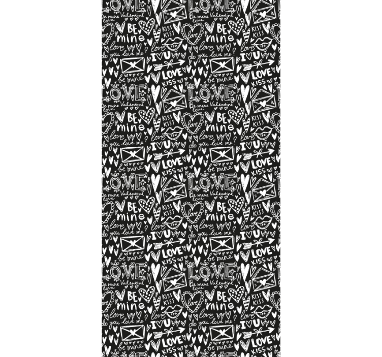 문자가 새겨진 벽지 발렌타인 낙서 - TenStickers