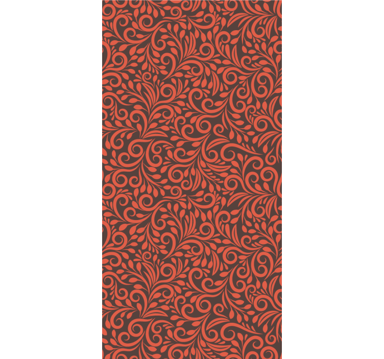 꽃 장식이 있는 벽지 화려한 소용돌이 - TenStickers