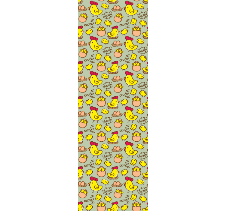 귀여운 닭 계란 환상적인 패턴 벽지 - TenStickers