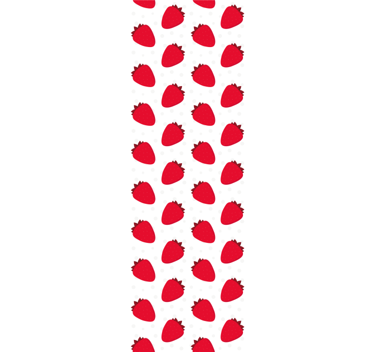 주방 벽지 붉은 열매 패턴 - TenStickers