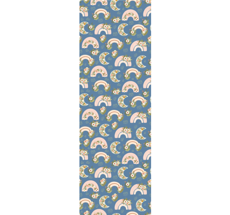 보육 벽지 꽃무늬 무지개 - TenStickers