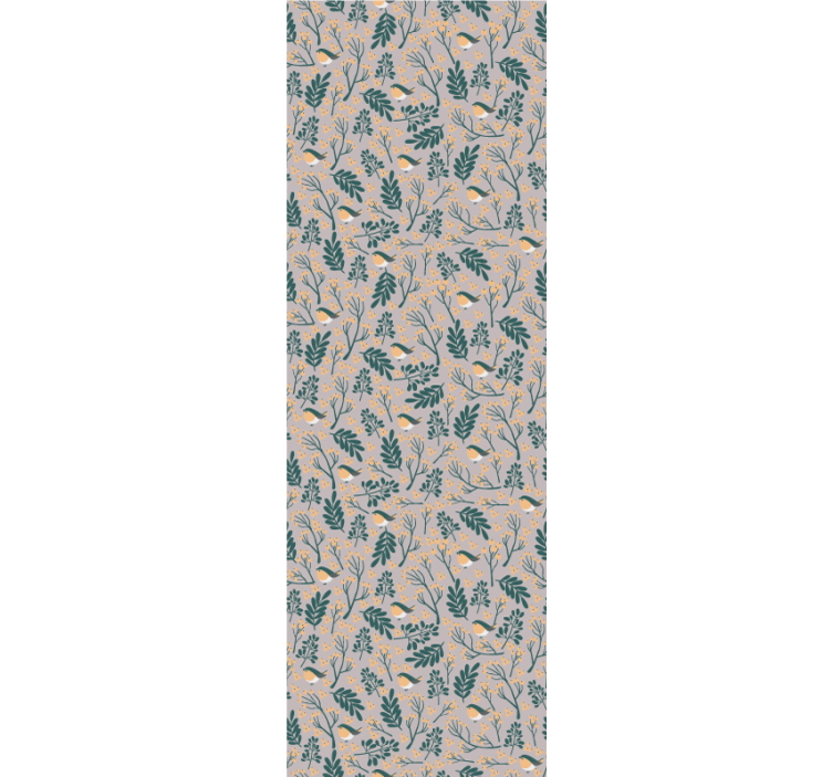 벽지 텍스처 자연 새들의 단풍 패턴 - TenStickers