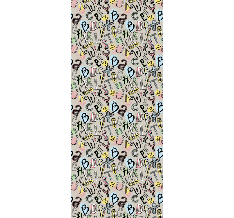 문자가 새겨진 벽지 알파벳의 재미 - TenStickers