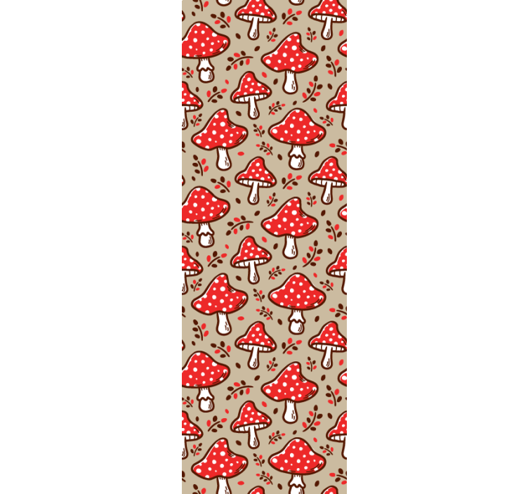 예술적 벽지 버섯 패턴 - TenStickers