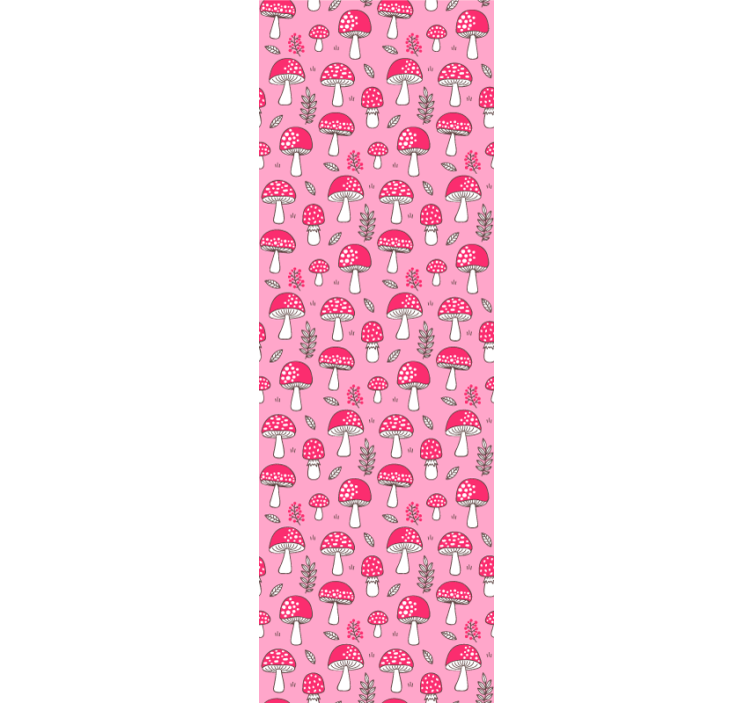 예술적 벽지 버섯 패턴 - TenStickers