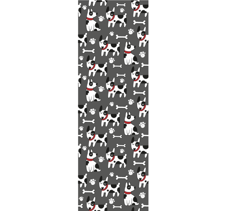 개가있는 벽지 유쾌한 강아지 일러스트 - TenStickers