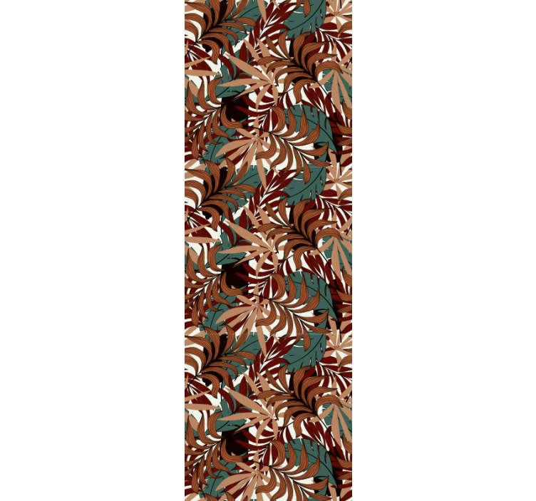 나뭇잎이 있는 벽지 추상 식물 벽화 - TenStickers