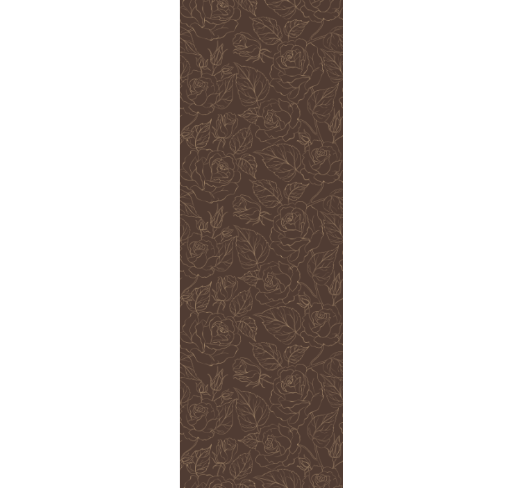 꽃이 있는 벽지 장미 미니멀 패턴 - TenStickers