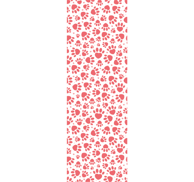 개가있는 벽지 강아지 발자국 하트 - TenStickers