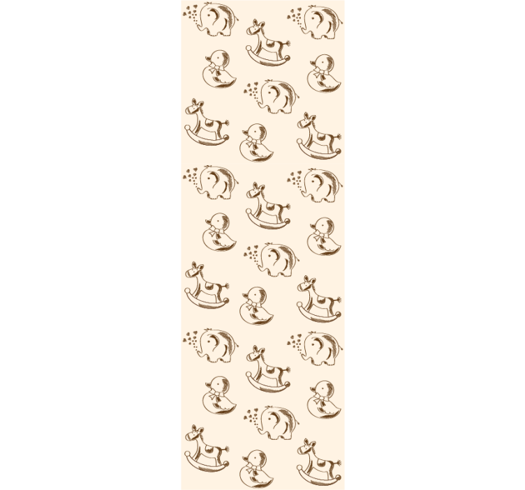 보육 벽지 장난스러운 동물 스케치 - TenStickers