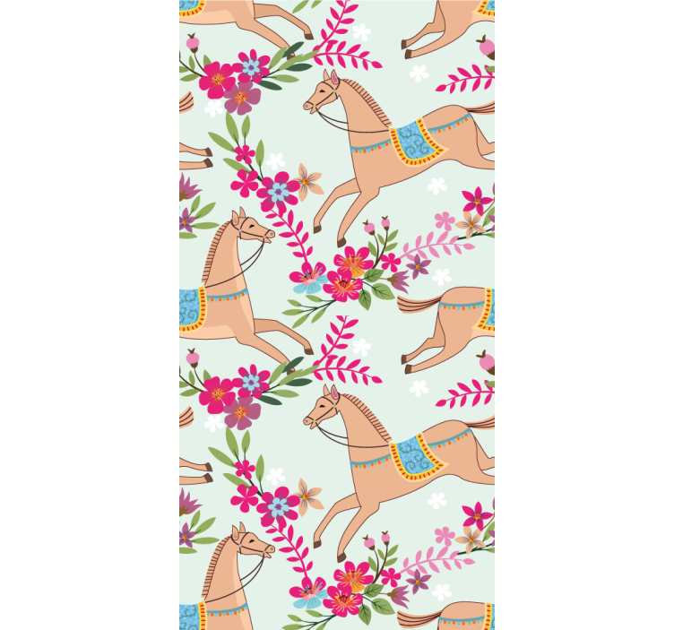 동물 벽지 승마 꽃 - TenStickers