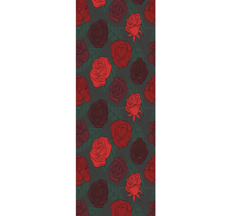 꽃이 있는 벽지 장밋빛 우아함 - TenStickers