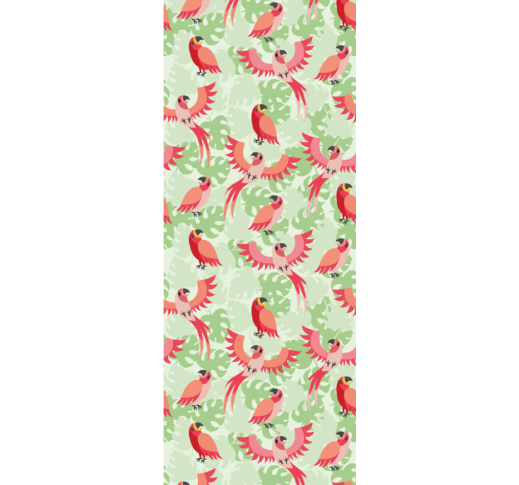 새가 있는 벽지 앵무새 패턴 - TenStickers