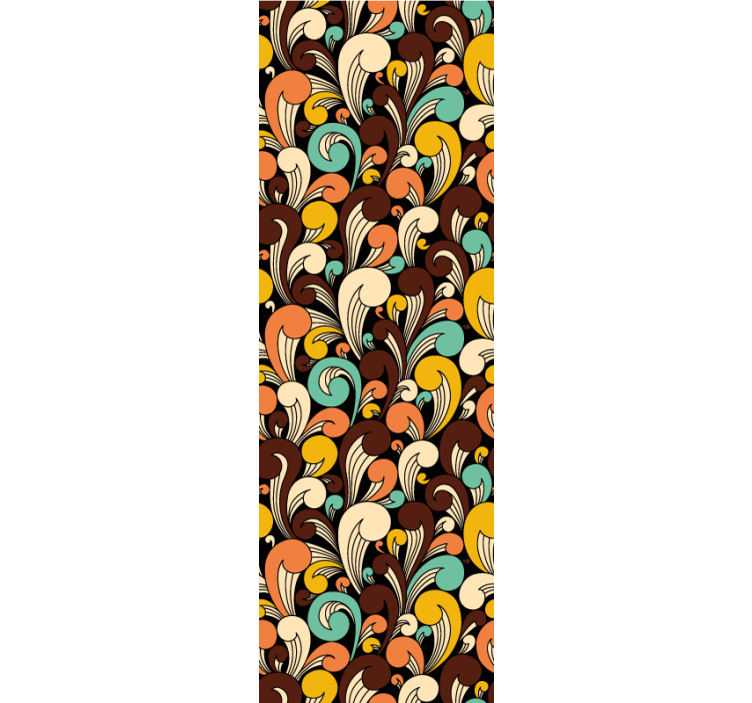 장식용 벽지 복고풍 소용돌이 모티브 - TenStickers