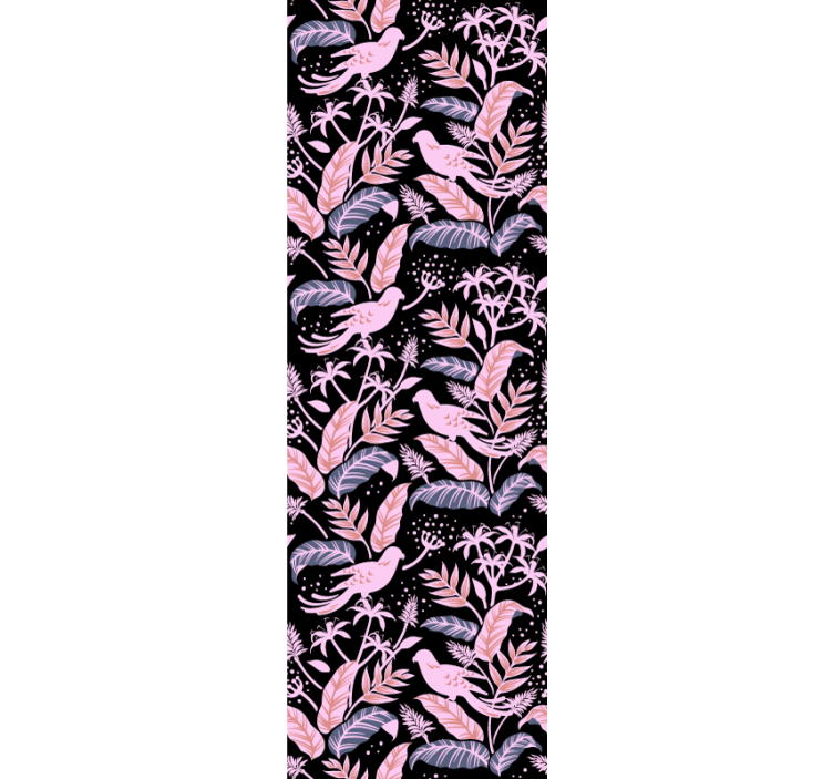 장식용 벽지 새들의 꽃의 조화 - TenStickers