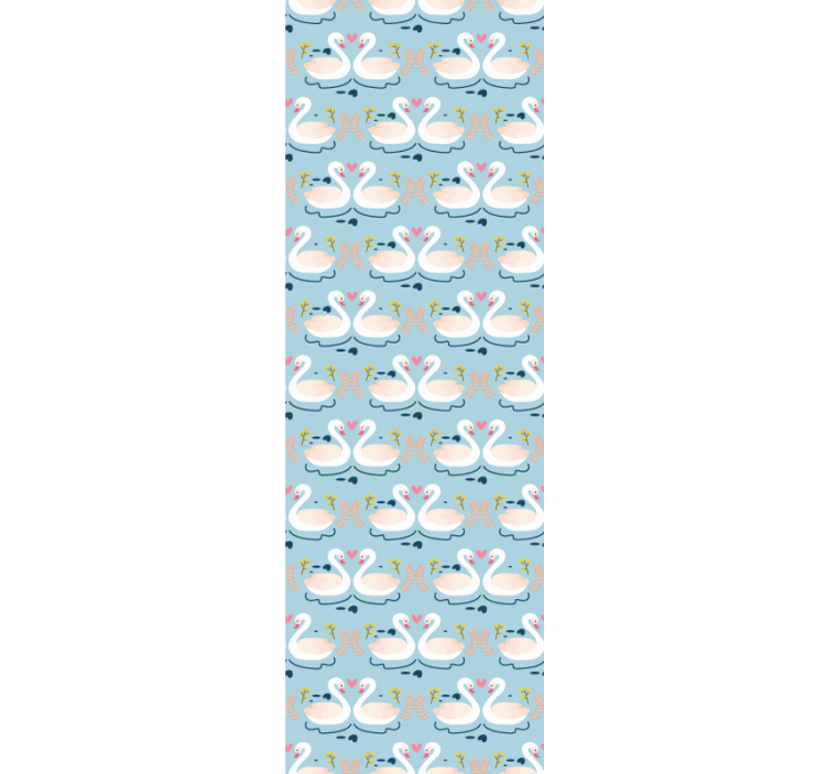 동물 벽지 백조의 호수 패턴 - TenStickers