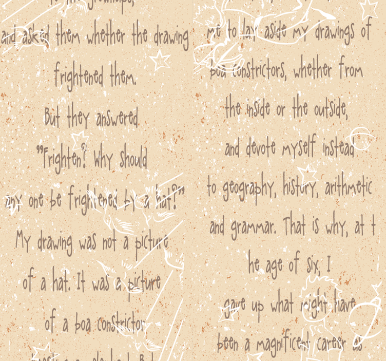 문자가 새겨진 벽지 알파벳 스크립트 어린이 방 - TenStickers