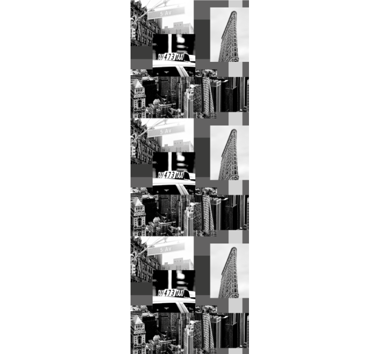 벽지 도시 및 시골 배경 도시 콜라주 패턴 - TenStickers