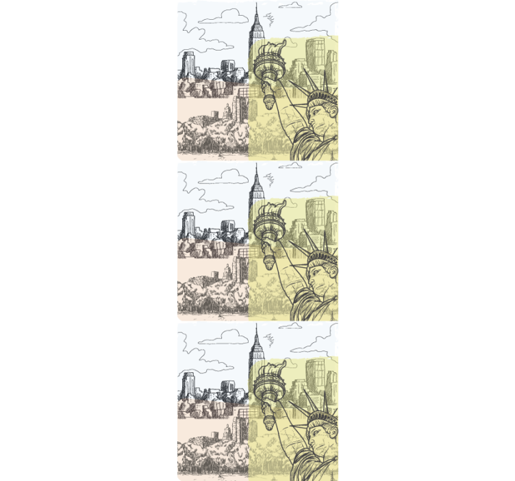 벽지 도시 및 시골 배경 도시 스케치 디자인 - TenStickers