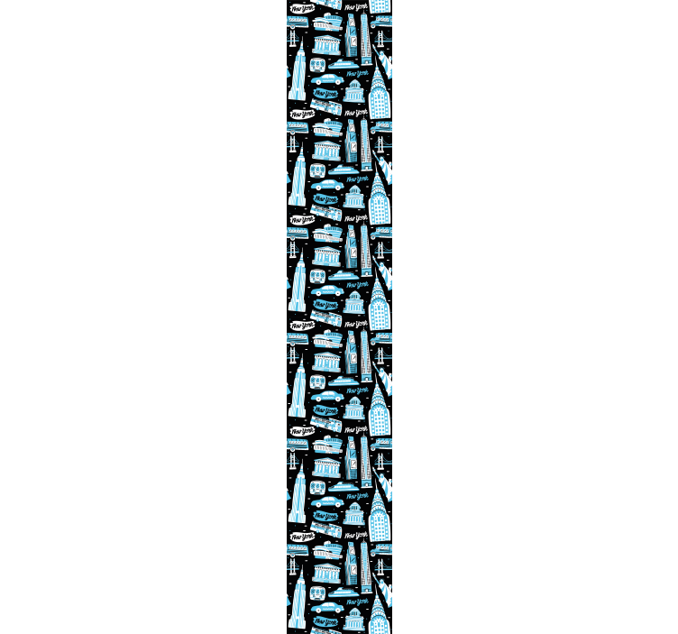 뉴욕 벽지 도시 아이콘 콜라주 - TenStickers