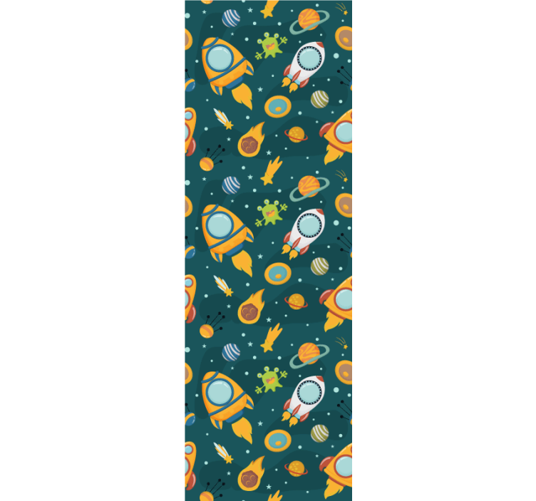 재미있는 외계인 어린이 벽지가 있는 새로운 행성 - TenStickers