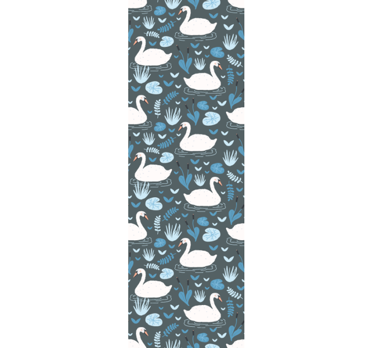 새가 있는 벽지 백조의 호수 모티브 - TenStickers