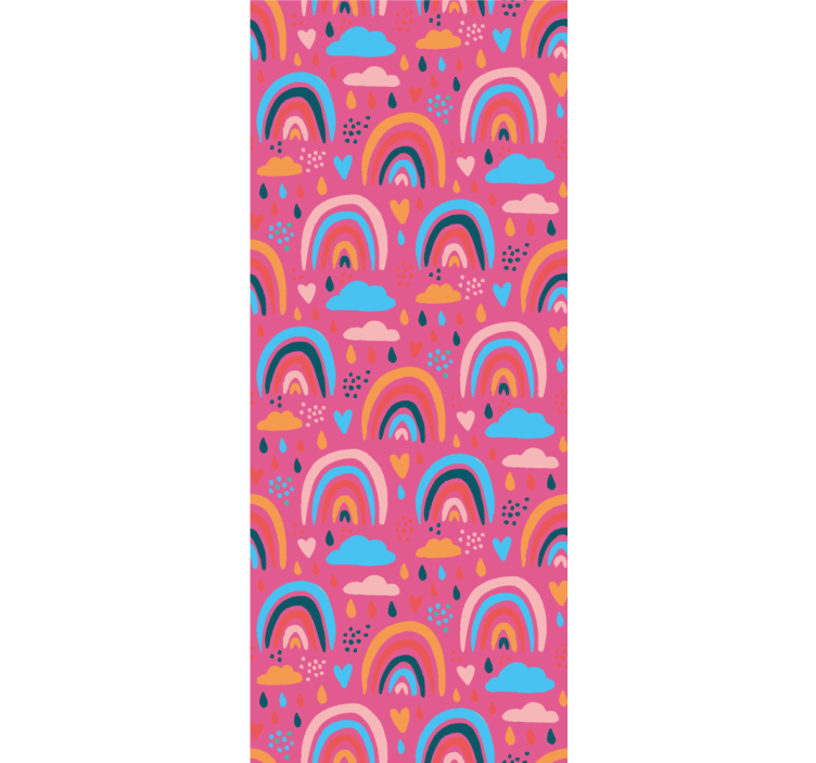 아이의 침실 벽지 장난스러운 무지개 패턴 - TenStickers