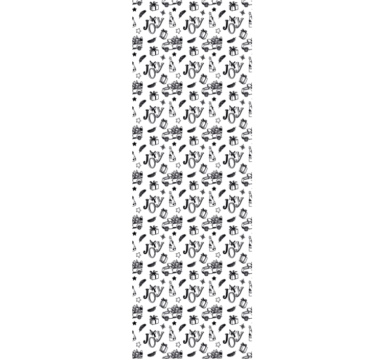 블랙 기쁨 크리스마스 패턴 크리스마스 벽지 - TenStickers