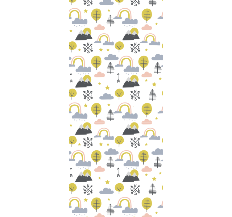 아이의 침실 벽지 장난스러운 자연 장면 - TenStickers