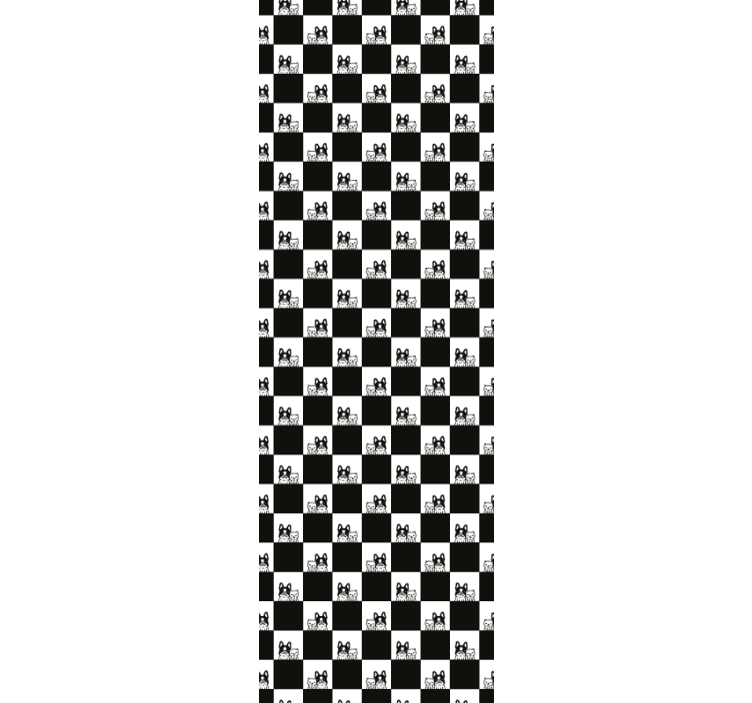 고양이가 있는 벽지 체크무늬 고양이 모티브 - TenStickers