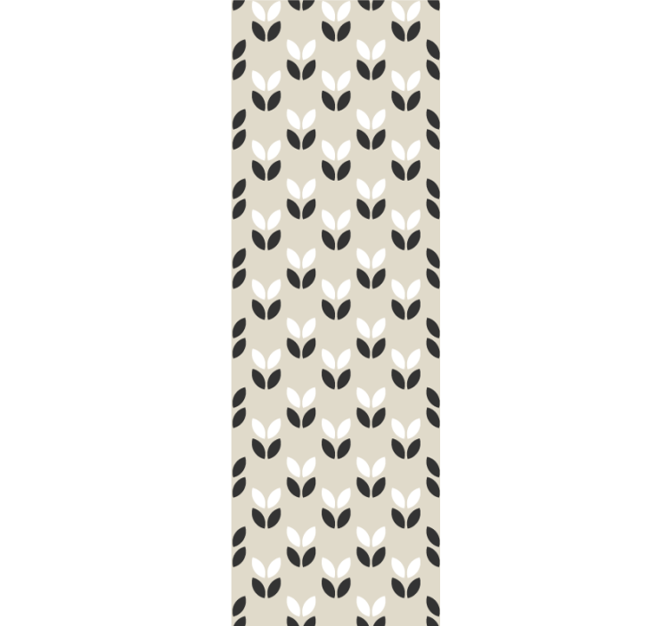 기하학적 벽지 대칭 나뭇잎 패턴 - TenStickers