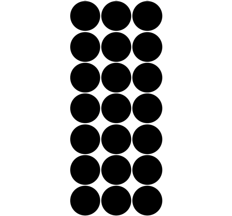 폴카 도트 벽지 시크한 블랙 원형 패턴 - TenStickers