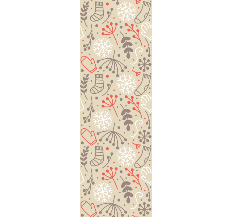 겨울 장갑 화려한 패턴 크리스마스 벽지 - TenStickers