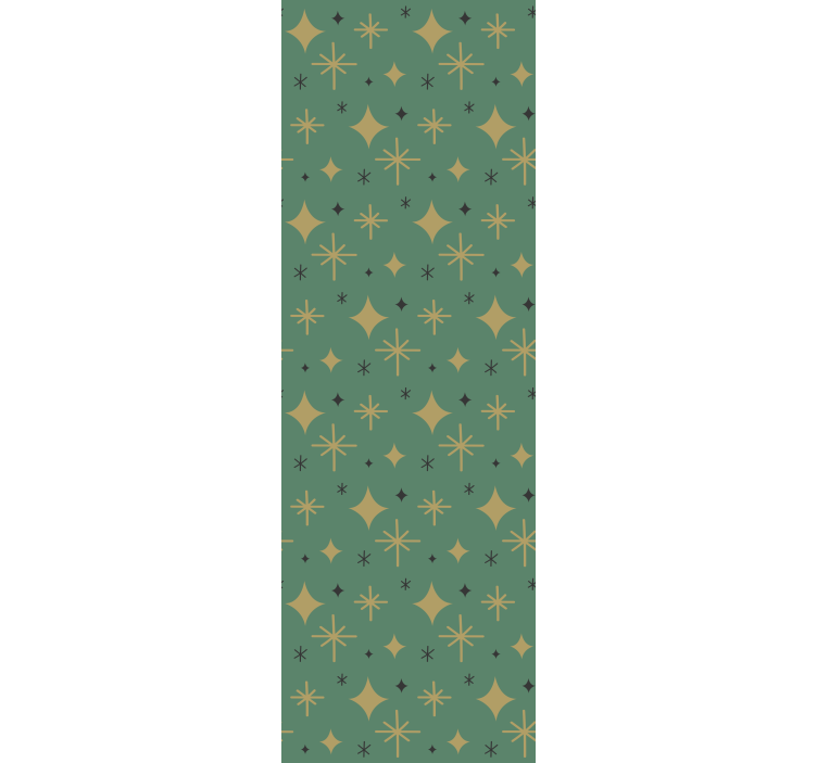 녹색 장식 별 패턴 엑스 마스 벽지 - TenStickers