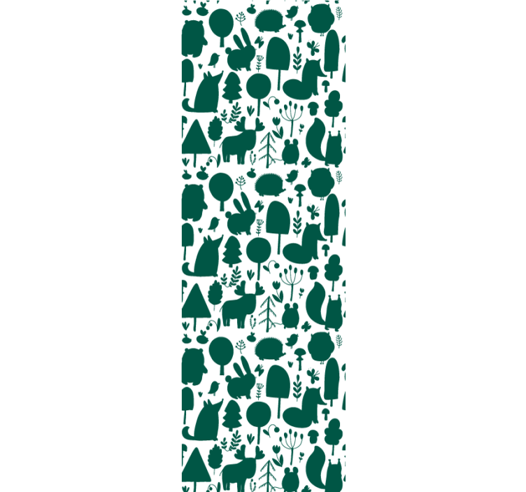 숲 야생 동물 실루엣 정글 배경 - TenStickers