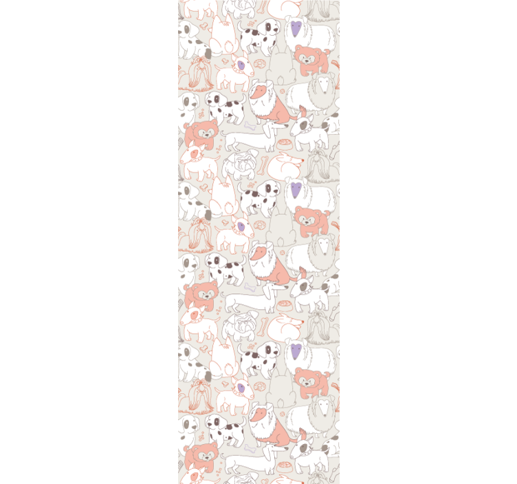 동물 벽지 장난기 가득한 강아지 벽화 - TenStickers