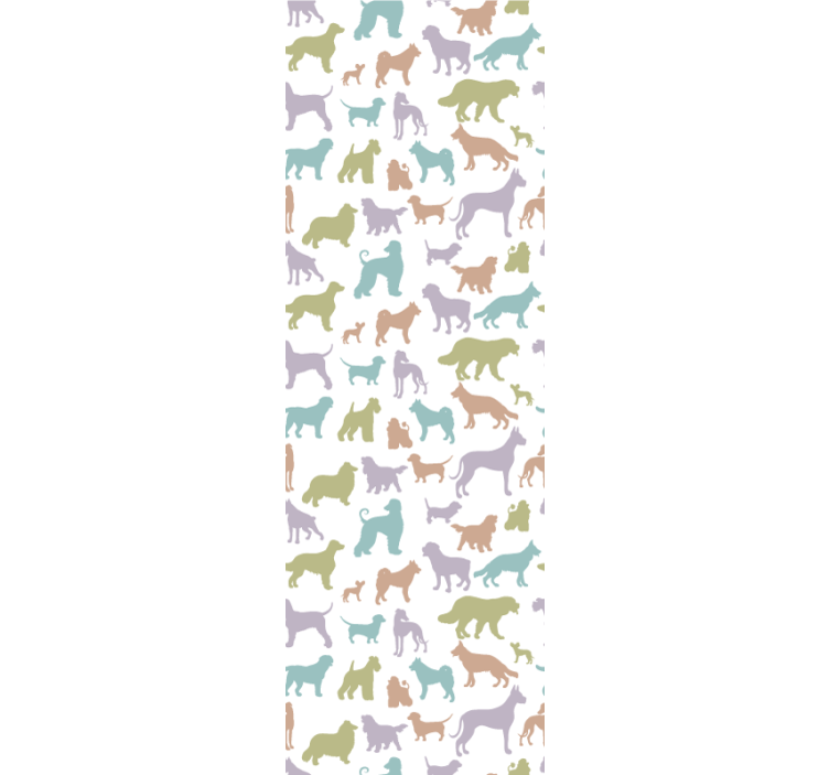 개가있는 벽지 다채로운 실루엣 - TenStickers